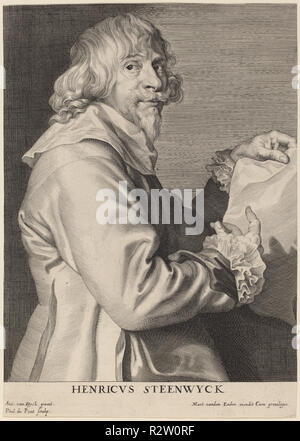 Henricus Steenwyck. Medium: incisione su carta vergata. Museo: National Gallery of Art di Washington DC. Autore: Paulus Pontius dopo Sir Anthony van Dyck. Foto Stock