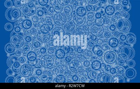Lo sfondo costituito da ingranaggi. Stile Blueprint Illustrazione Vettoriale
