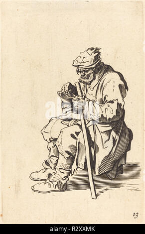 Beggar mangiare. Medio: l'attacco. Museo: National Gallery of Art di Washington DC. Autore: dopo Jacques Callot. Foto Stock