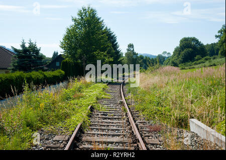Eingestellte Eisenbahnstrecke am Gerichtsberg Foto Stock