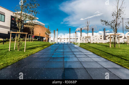 Vista su I nuovi dock Bruxsel shopping mall a Bruxelles, in Belgio Foto Stock