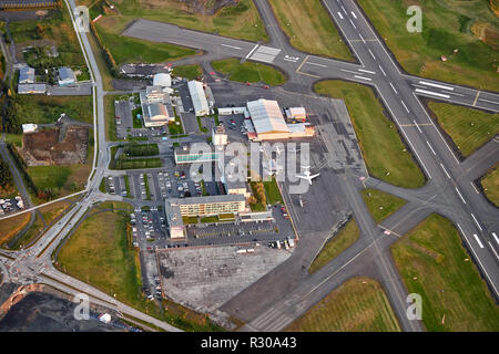 Dall'aeroporto di Reykjavik, Reykjavik, Islanda Foto Stock