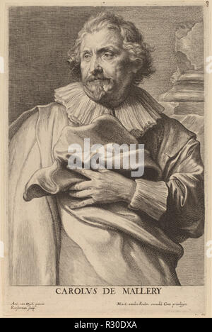 Karel de Mallery. Data: probabilmente 1626/1641. Medium: incisione. Museo: National Gallery of Art di Washington DC. Autore: Lucas Emil Vorsterman dopo Sir Anthony van Dyck. Foto Stock