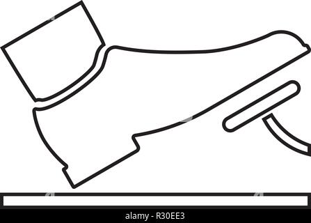Piedi spingendo il pedale del pedale del gas del pedale del freno di servizio automatico concetto icona colore nero vettore I stile piatto semplice contorno immagine Illustrazione Vettoriale