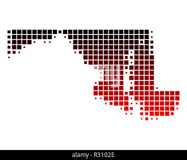 Mappa di maryland Foto Stock