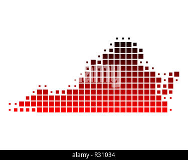 Mappa di virginia Foto Stock