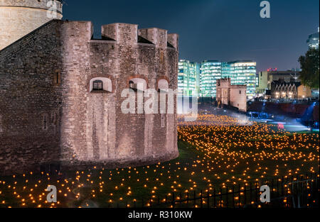 Evento speciale al di là di approfondimento ombra alla Torre di Londra, Regno Unito Foto Stock