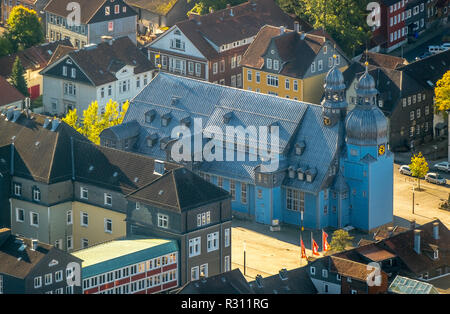 Luftbild, Evangelica Luterana Chiesa di mercato dello Spirito Santo, An der Marktkirche, Clausthal University of Technology, Adolph-Roemer-Strasse, Claust Foto Stock