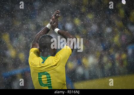 Andare - Goiania - 11/20/2018 - squadra amichevole sotto 20, Brasile v Colombia - Lincoln del Brasile festeggia il suo obiettivo durante il match contro la Colombia in Olimpico per il cordiale sub 20. Foto: Andre Borges / AGIF Foto Stock