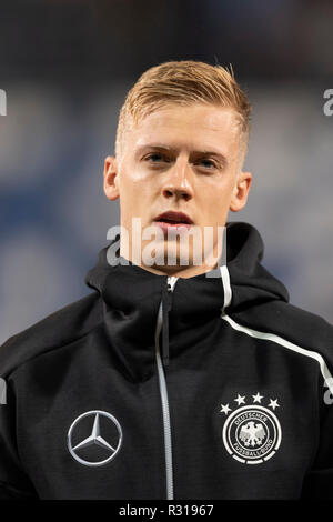 Timo Baumgartl (Germania) durante la Uefa 'sotto 21 Campionato Internazionale' amichevole tra Italia 1-2 Germania a PMapei Stadium il 19 novembre , 2018 a Reggio Emilia, Italia. (Foto di Maurizio Borsari/AFLO) Foto Stock