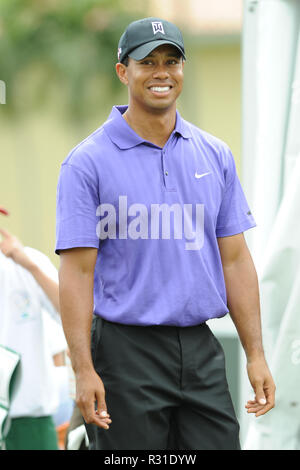 DORAL FL - MARZO 13 : golfista Tiger Woods svolge durante il secondo round del campionato di CA detenute al Doral Resort & Spa il 13 marzo 2009 a Miami in Florida. Persone: Tiger Woods Foto Stock