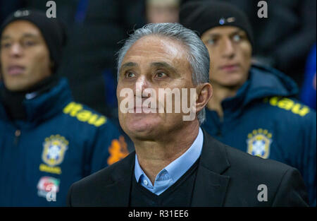 Milton Keynes, Regno Unito. Xx Nov 2018. Il Brasile Manager Tite durante la partita internazionale tra il Brasile e il Camerun a stadium:mk, Milton Keynes, in Inghilterra il 20 novembre 2018. Foto di Andy Rowland. Credito: Andrew Rowland/Alamy Live News Foto Stock