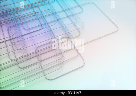 3D'illustrazione. Abstract artistico di struttura tubolare. Immagine con luce e ombra colorati. Foto Stock