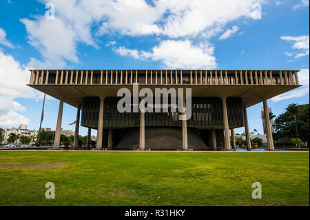 State Capitol, Honolulu Oahu, Hawaii, STATI UNITI D'AMERICA Foto Stock