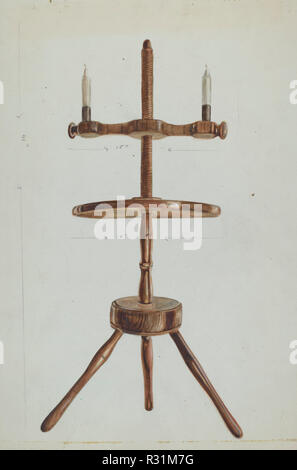 Il comando cobbler la tabella con candela Stand. Data: c. 1936. Dimensioni: complessivo: 35,2 x 24,9 cm (13 7/8 x 9 13/16 in.) originale IAD Oggetto: 40' x 15'. Medium: acquarello, grafite, matita colorata e alcuni innalzamento sulla carta. Museo: National Gallery of Art di Washington DC. Autore: Ella Josephine Sterling. Foto Stock