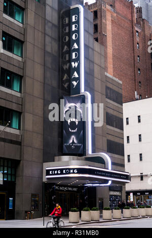 "King Kong" Marquee alla Broadway Theatre, NYC Foto Stock