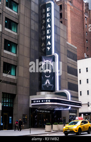 "King Kong" Marquee alla Broadway Theatre, NYC Foto Stock