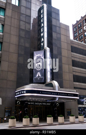 "King Kong" Marquee alla Broadway Theatre, NYC Foto Stock