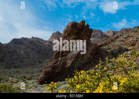 Caratteristica geologica denominata Queen's scarpa (zapato de la reina) nel Parco Nazionale del Teide, Tenerife, Spagna Foto Stock