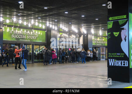 Empio il musical, ingresso della metropolitana al Gershwin Theater, NYC, STATI UNITI D'AMERICA Foto Stock