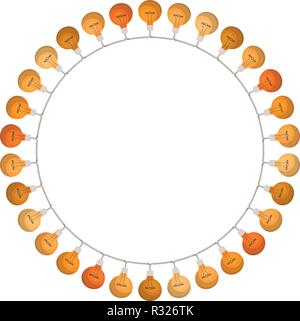 Le luci di Natale in un cerchio icona isolato Illustrazione Vettoriale