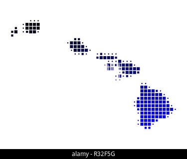 Mappa di hawaii Foto Stock