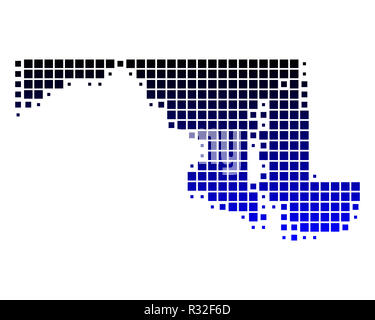 Mappa di maryland Foto Stock