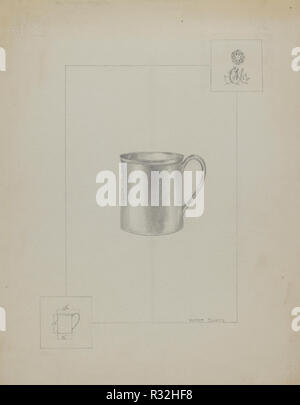 Silver Cup. Data: c. 1936. Dimensioni: complessivo: 29,2 x 23,2 cm (11 1/2 x 9 1/8 in.) originale IAD oggetto: 2 1/4' alta; 1 3/4" di diametro. Medium: grafite su carta. Museo: National Gallery of Art di Washington DC. Autore: Hester Duany. Foto Stock