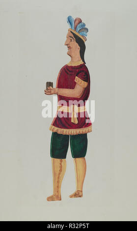 Cigar Store indiano. Data: 1935/1942. Dimensioni: complessivo: 52,3 x 32 cm (20 9/16 x 12 5/8 in.). Medium: acquerello e grafite su carta. Museo: National Gallery of Art di Washington DC. Autore: Einar Heiberg. Foto Stock