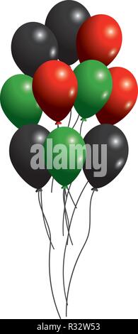 Bandiera degli Emirati arabi uniti colori palloncini cartoon illustrazione vettoriale graphic design Illustrazione Vettoriale