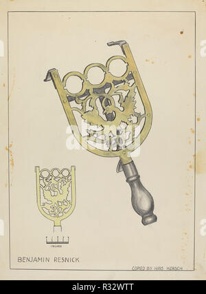 Trivet. Data: c. 1939. Dimensioni: complessivo: 30,4 x 22,5 cm (11 15/16 x 8 7/8 in.). Medium: acquerello, grafite e penna e inchiostro su cartone. Museo: National Gallery of Art di Washington DC. Autore: Hans Korsch. Benjamin Resnick. Foto Stock