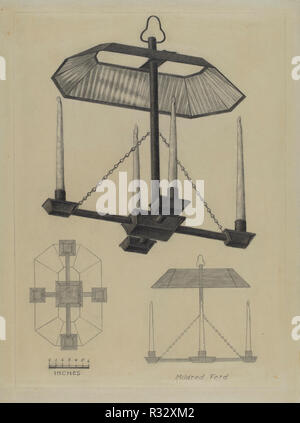 Candelabro. Data: c. 1937. Dimensioni: complessivo: 29,1 x 22,2 cm (11 7/16 x 8 3/4 in.). Medium: grafite su carta. Museo: National Gallery of Art di Washington DC. Autore: Mildred Ford. Foto Stock