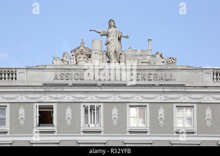 TRIESTE, ITALIA - 13 ottobre 2014: Assicurazioni Generali Insurance Company Creazione di Trieste, in Italia. Foto Stock