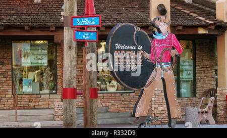 Benvenuti a La Città Vecchia di Scottsdale segno Foto Stock