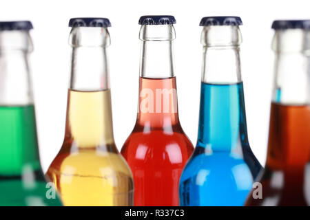 Le bevande in bottiglie di vetro Foto Stock