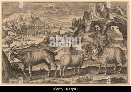 Animalium Quadrupedum. Medium: incisione. Museo: National Gallery of Art di Washington DC. Autore: Adriaen Collaert. Foto Stock