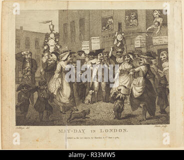 May-Day a Londra. Data: 1784. Medium: incisione. Museo: National Gallery of Art di Washington DC. Author: William Blake dopo Samuel Collings. Foto Stock