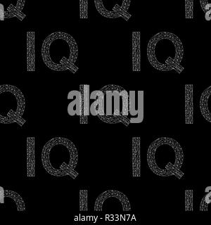 IQ disegnati a mano vettore segno seamless pattern. Quoziente di intelligenza ornati in background. Illustrazione Vettoriale