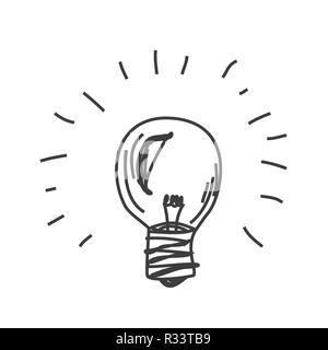 Idea - soluzione - idea (disegnata lampadina) Foto Stock