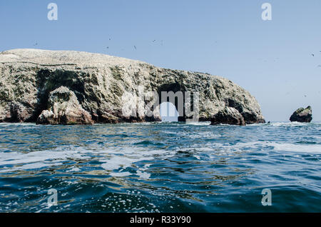 Isola Ballestas o povero uomo del Galapagos nella Baia di Paracas, Perù Foto Stock