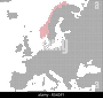 Norvegia - SERIE: pixel mappa Europa Foto Stock