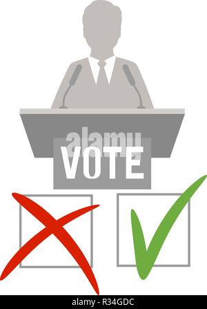 Il candidato per le elezioni. Illustrazione Vettoriale. Isolato. Eps 10 Illustrazione Vettoriale