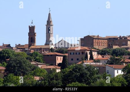 Vista sulla città di Pienza, Val d'Orcia, Toscana - Foto © Daiano Cristini/Sintesi/Alamy Stock Photo Foto Stock