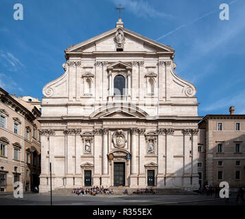 Rom, Roma, Il Gesu, ab 1568 erbaut, Fassade 1575/1576 von Giocomo della porta Foto Stock