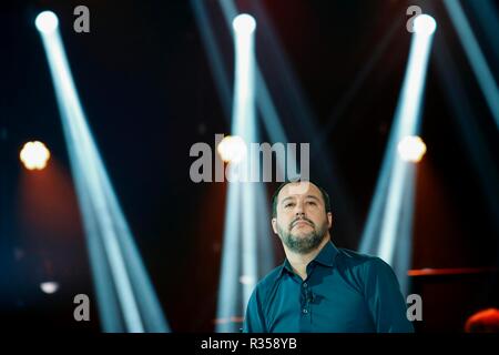 Il vice primo ministro e ministro degli interni di Matteo Salvini durante il talk show "Nemo, nessuno escluso' a Roma, Italia Nov 16, 2018 Phot Foto Stock