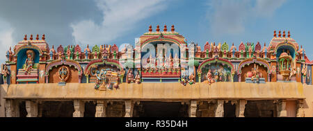 Ranganavilasam Mandapam, Tempio Ranganathaswamy Panorama, Srirangam, Trichy, Tamil Nadu, India Foto Stock