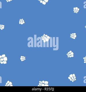 Icona di gruppo di sei persone sagome seamless pattern. Semplice illustrazione vettoriale. Luce di sfondo blu. Illustrazione Vettoriale