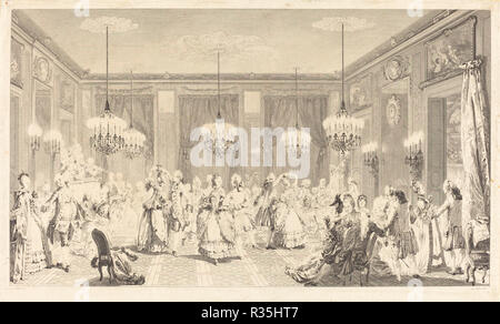 Le bal paré. Data: 1774. Medio: l'attacco. Museo: National Gallery of Art di Washington DC. Autore: Antoine-Jean Duclos dopo Augustin de Saint-Aubin. Foto Stock