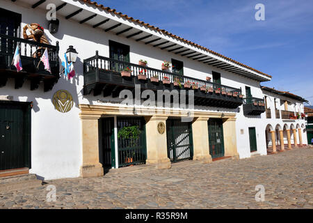 La Colombia, Villa de Leyva, centro coloniale città Foto Stock