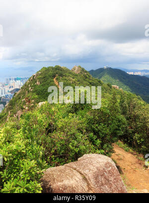 In alto di Lion Rock Country Park di Hong Kong Foto Stock